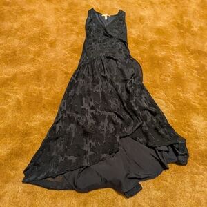 Anthropologie - Hutch Navy Blue Patterned Long Wrap Dress Size L